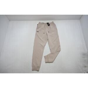 Under Armour Tapered Joggers Sweat Pants Beige W/Pockets Mens Small NWT $100